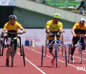 Vinicius Krieger conquista segundo lugar na prova dos 100 metros T72 no Framing Runner.