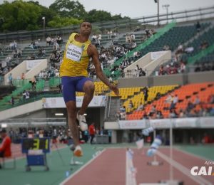 Bruno Christian dos Santos participa da prova do Salto em Distância T46 sob orientação do técnico Dainiel Biscola Lopes