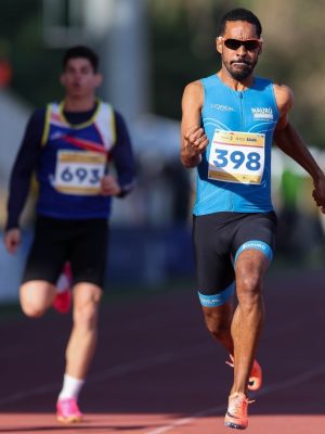 Henrique Caetano Nascimento bate o Recorde das Américas com o tempo de 12,08s na prova dos 100m T35 durante a Segunda Etapa do Circuito Nacional Loterias Caixa.